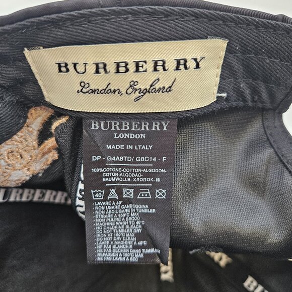NWT BURBERRY Equestrian Knight Cap Black Gold TB Embroidered - OSFM Rare Drop!! main image 13